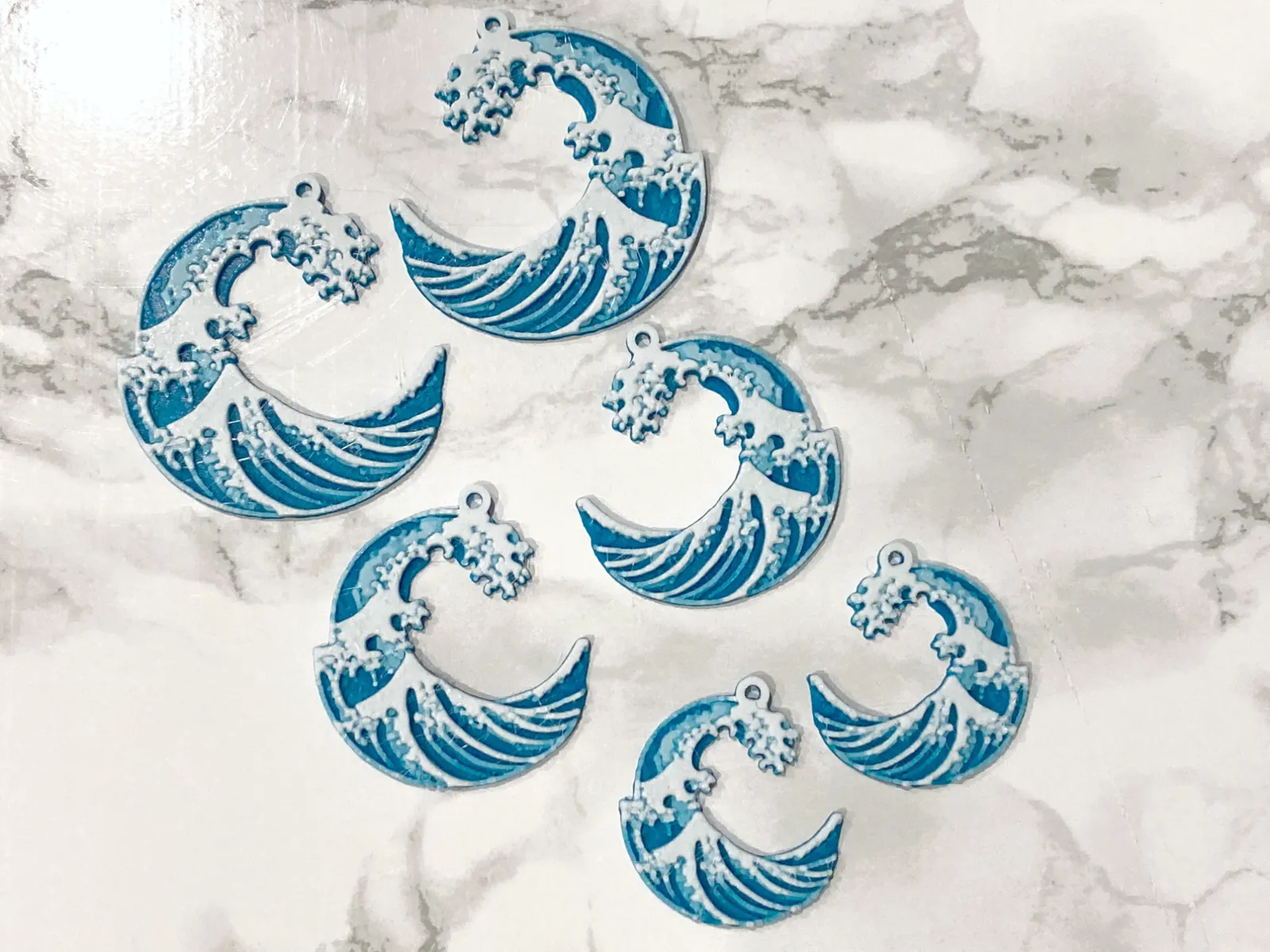 The Great Wave off Kanagawa HueForge Earrings