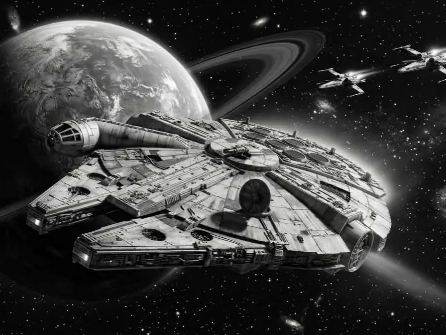 Double panel Millennium Falcon Hueforge
