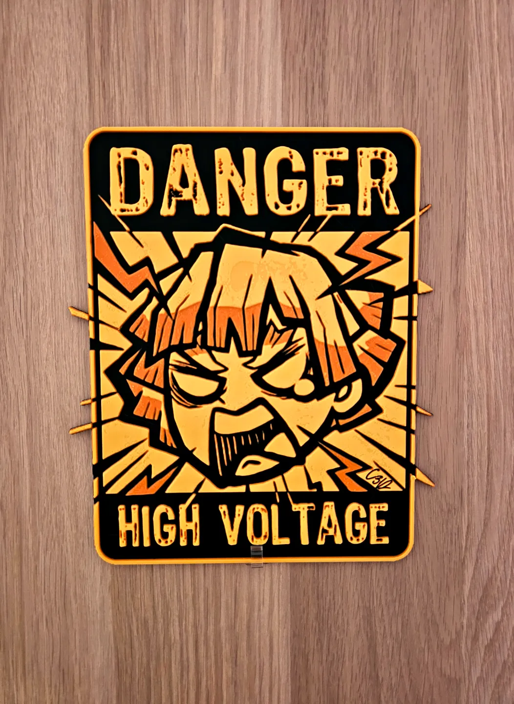Zenitsu "HIGH VOLTAGE" - Door Poster (HueForge)
