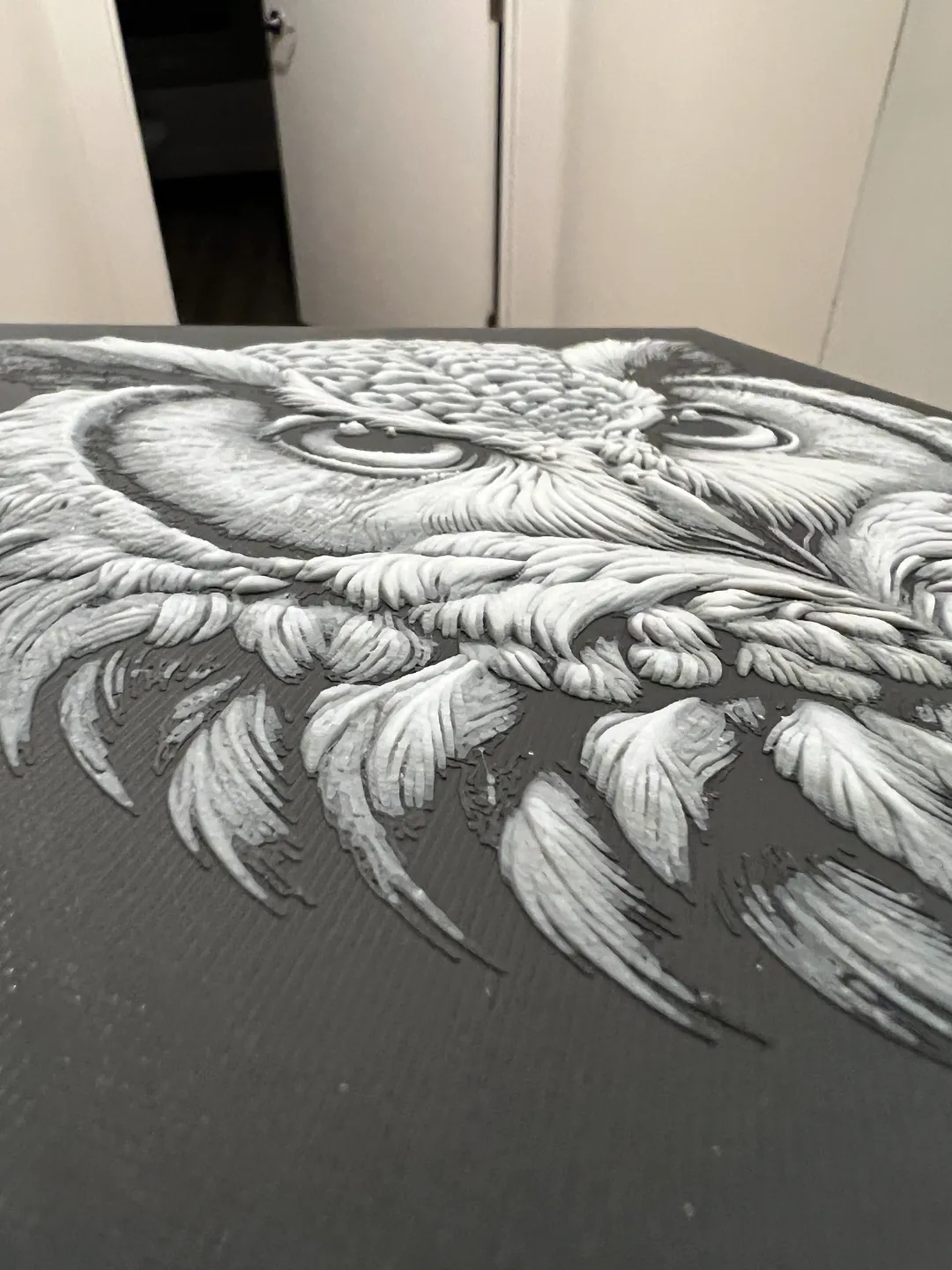 Grayscale Owl Hueforge