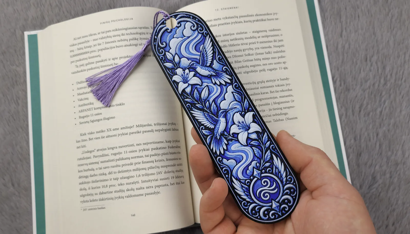Hummingbird Floral Sky Bookmark