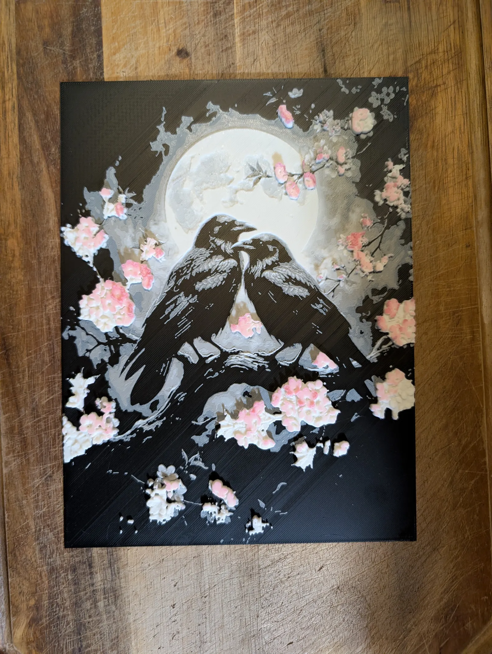 Moonlight Ravens Filament Painting