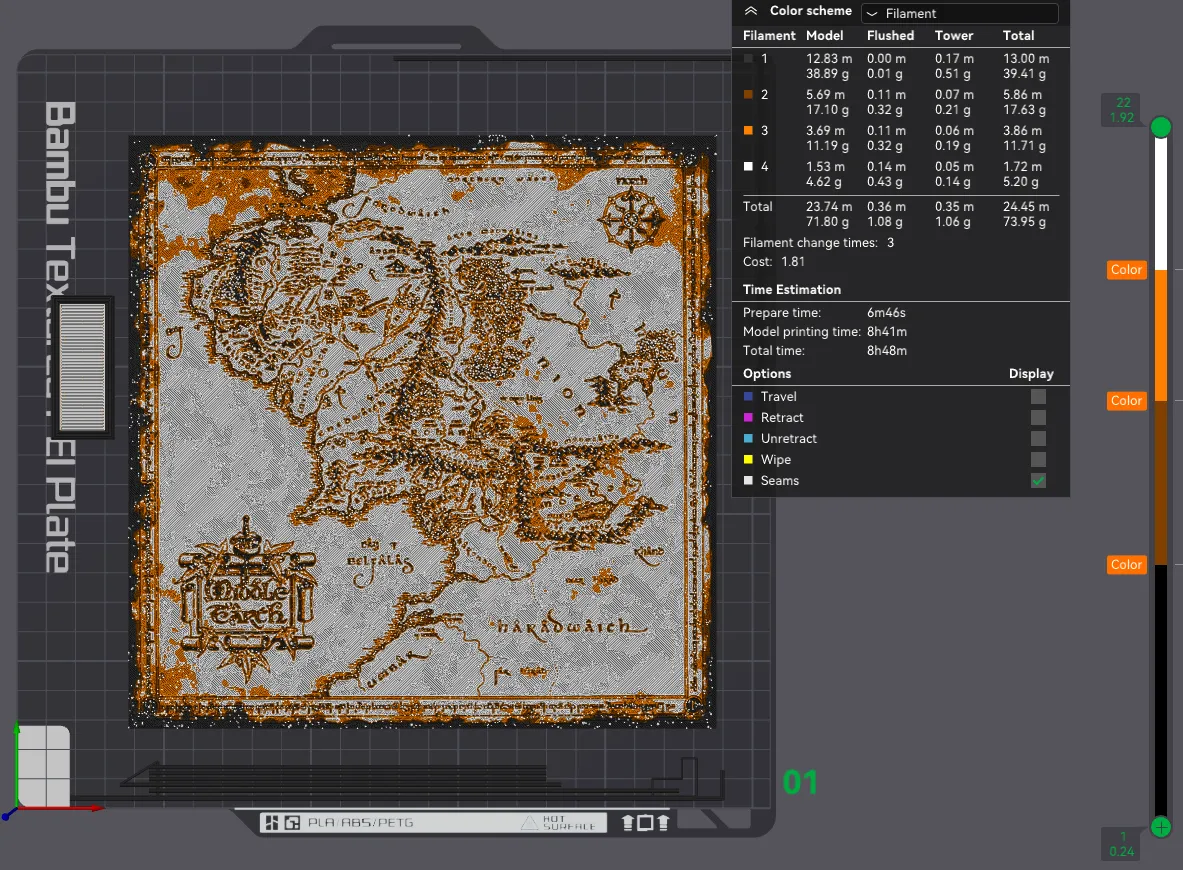 HueForge Middle Earth Map