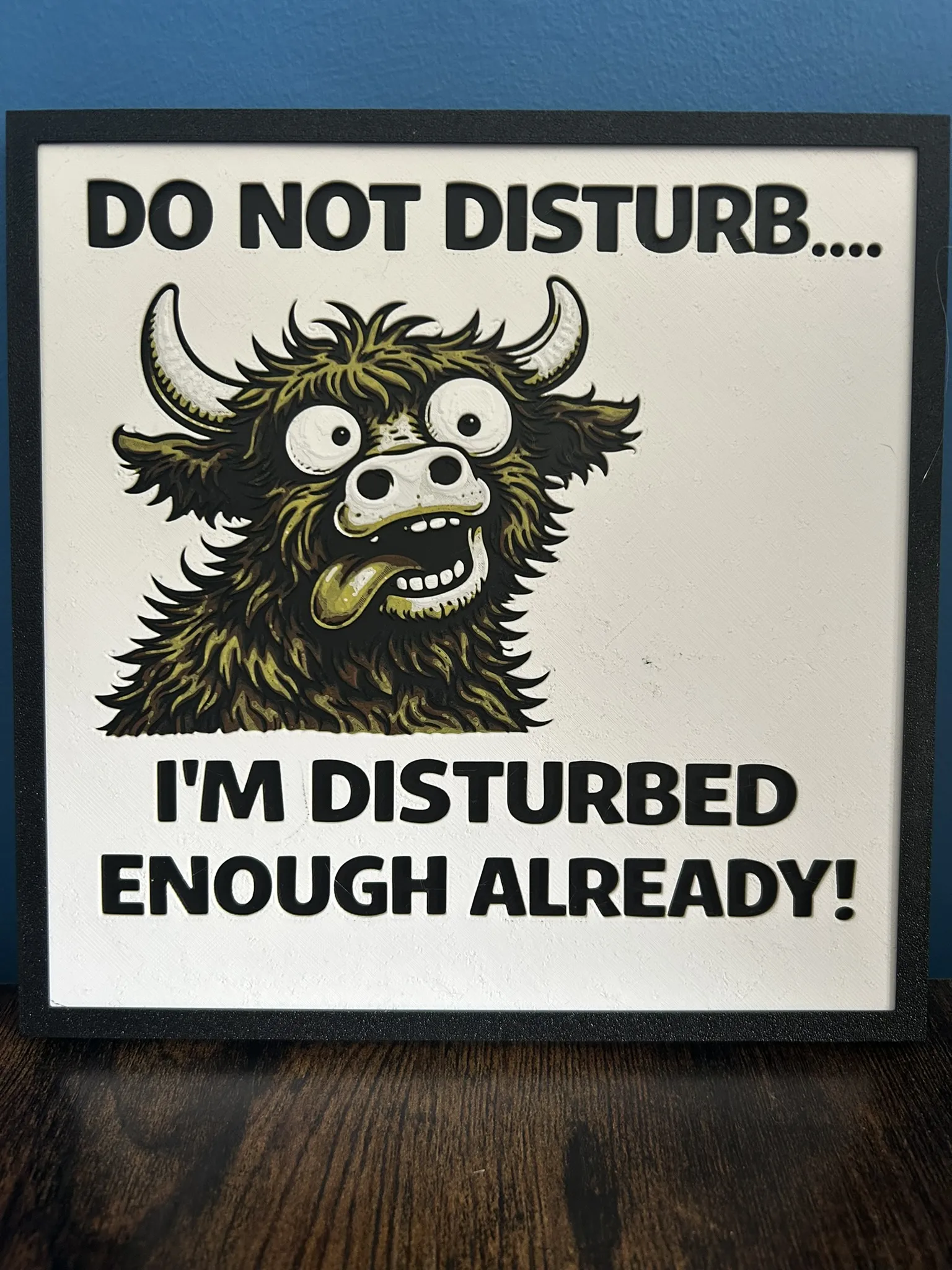 Funny Highland Cow Hueforge Print