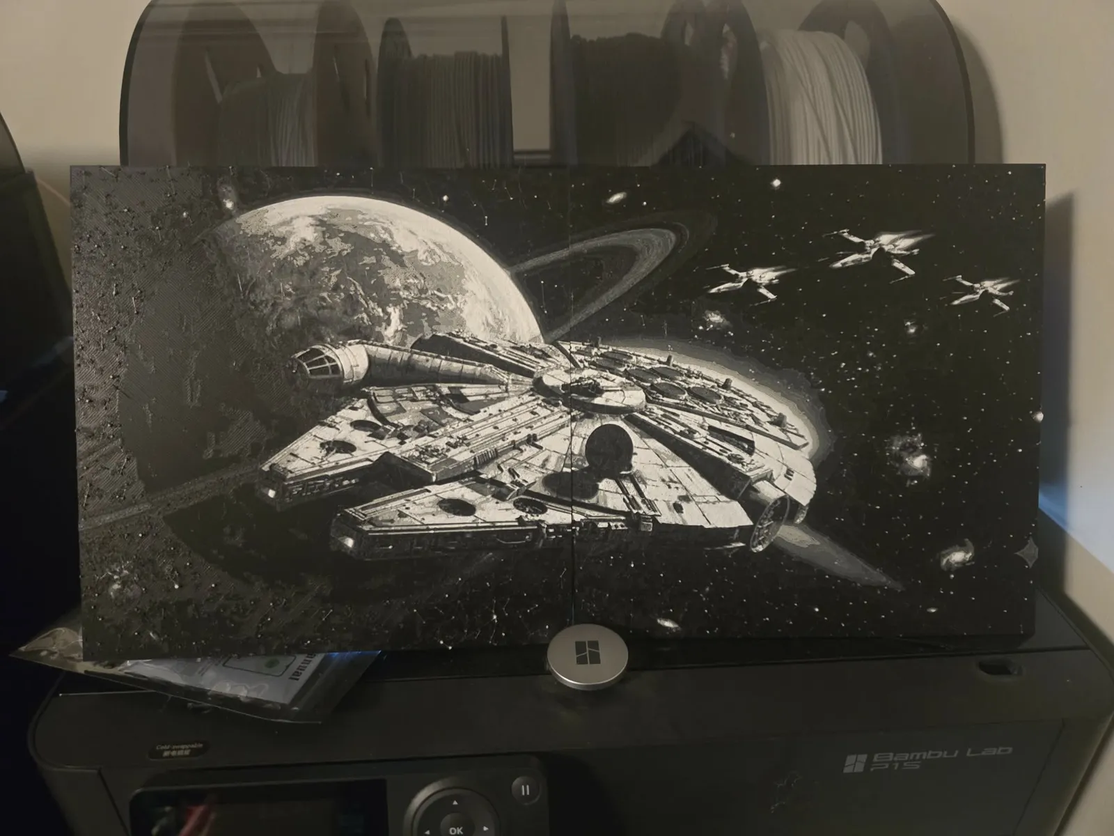 Double panel Millennium Falcon Hueforge