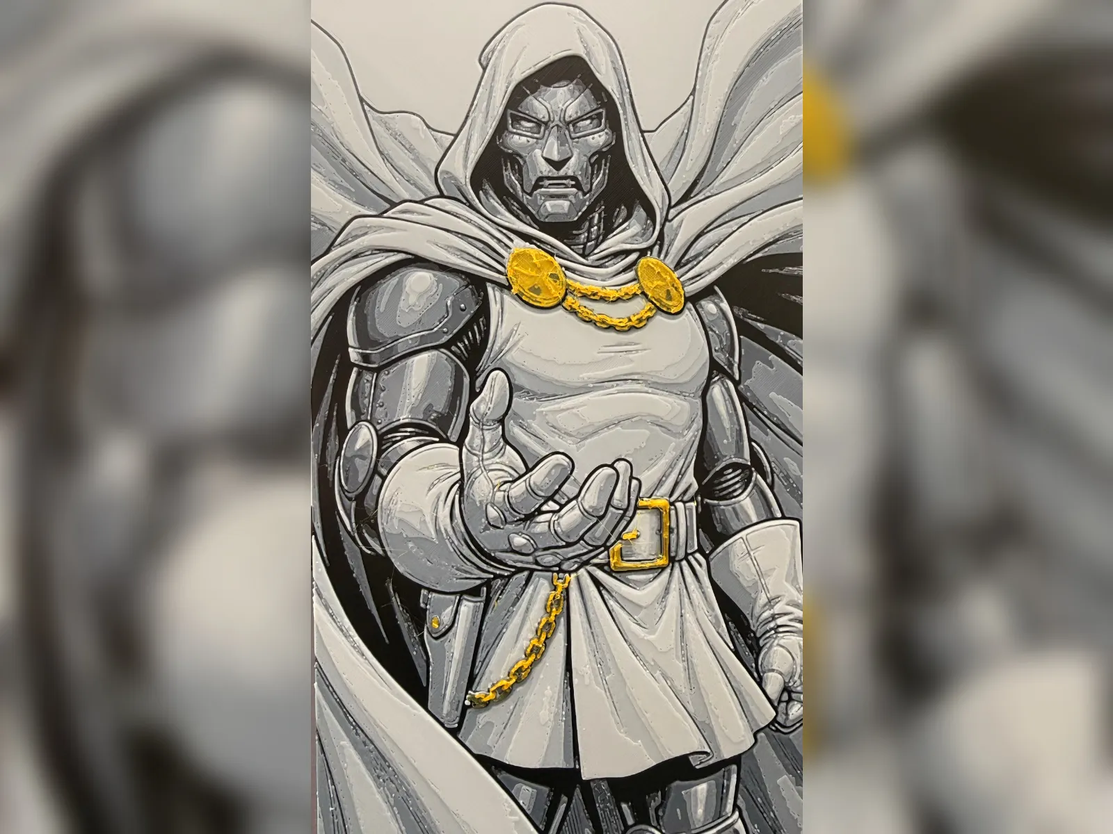 Doctor Doom Gold Accent HueForge Print