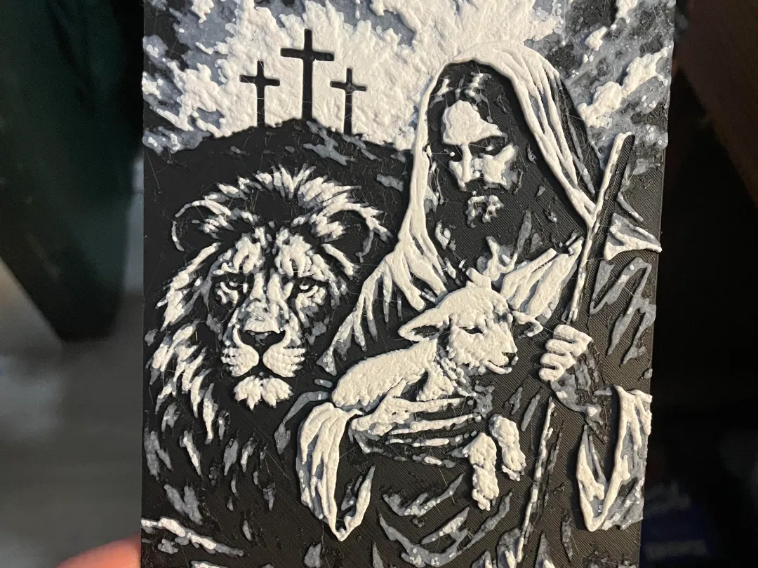 Jesus with Lion and Lamb Hueforge