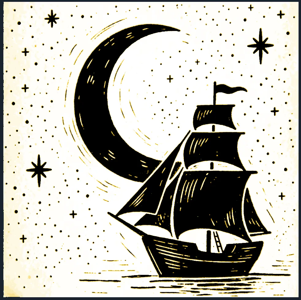 Moon and Ship