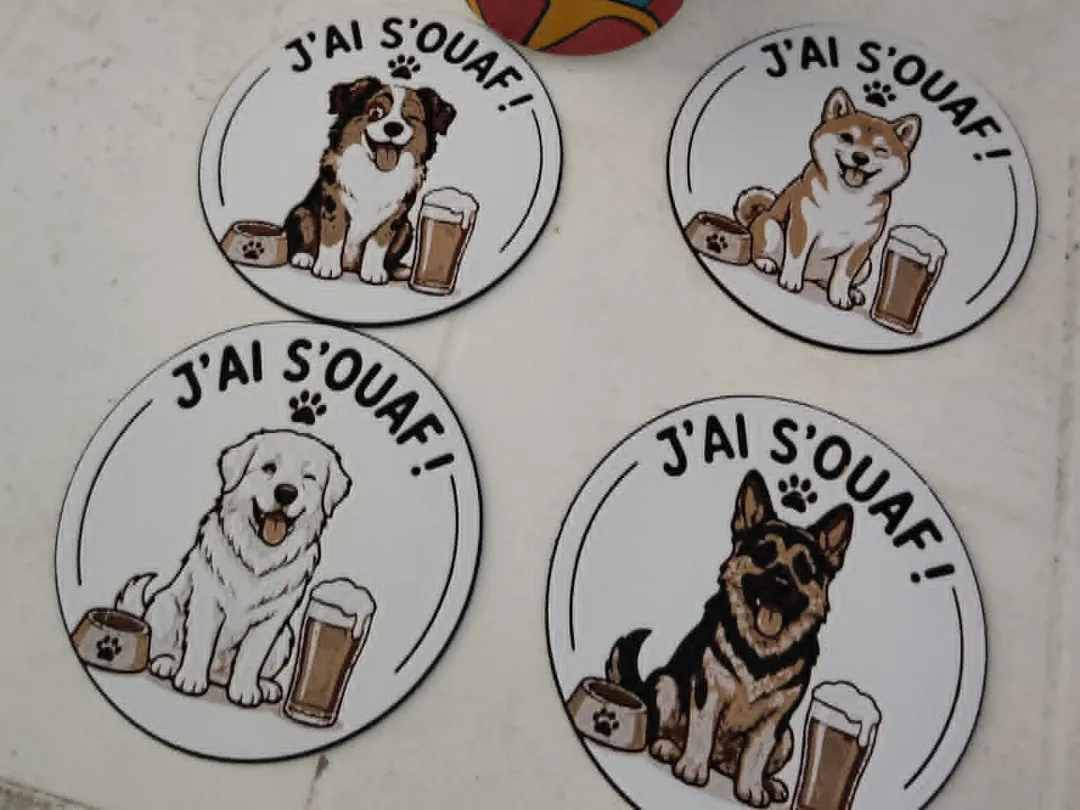 sous verres chien humour