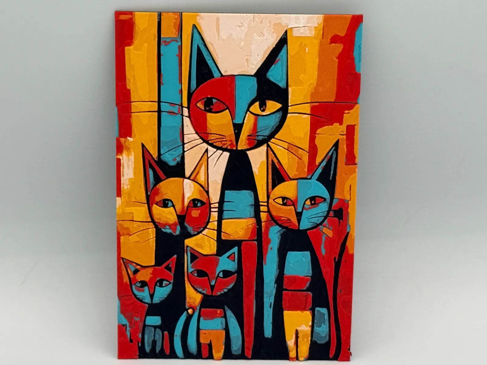 Abstract Cat Family Hueforge