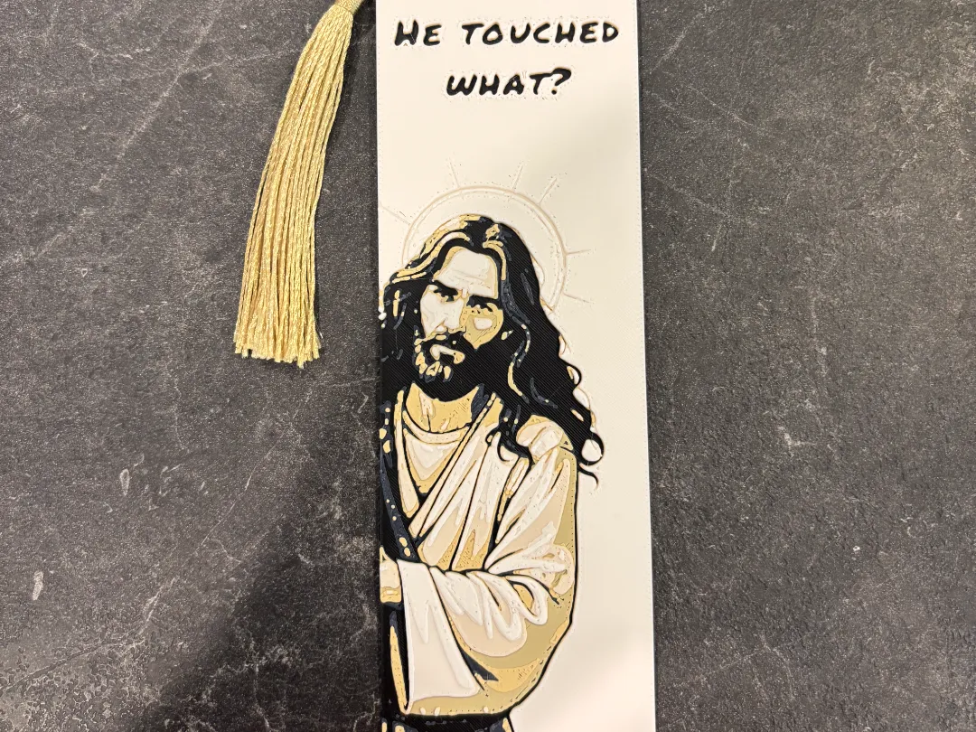 Jesus is watching bookmarks hueforge