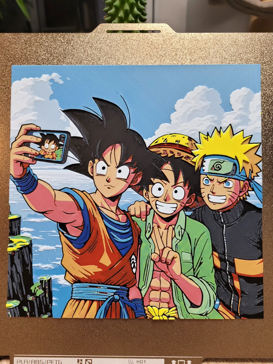 Selfie Goku Luffy Naruto - Manga Hueforge 200x200