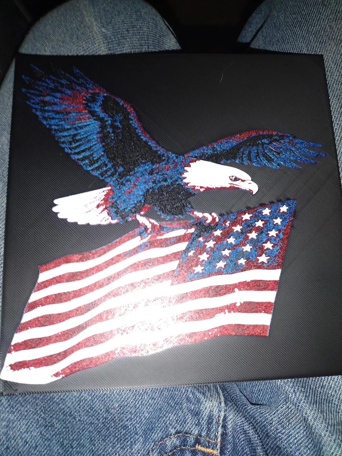 us flag with eagle hue forge