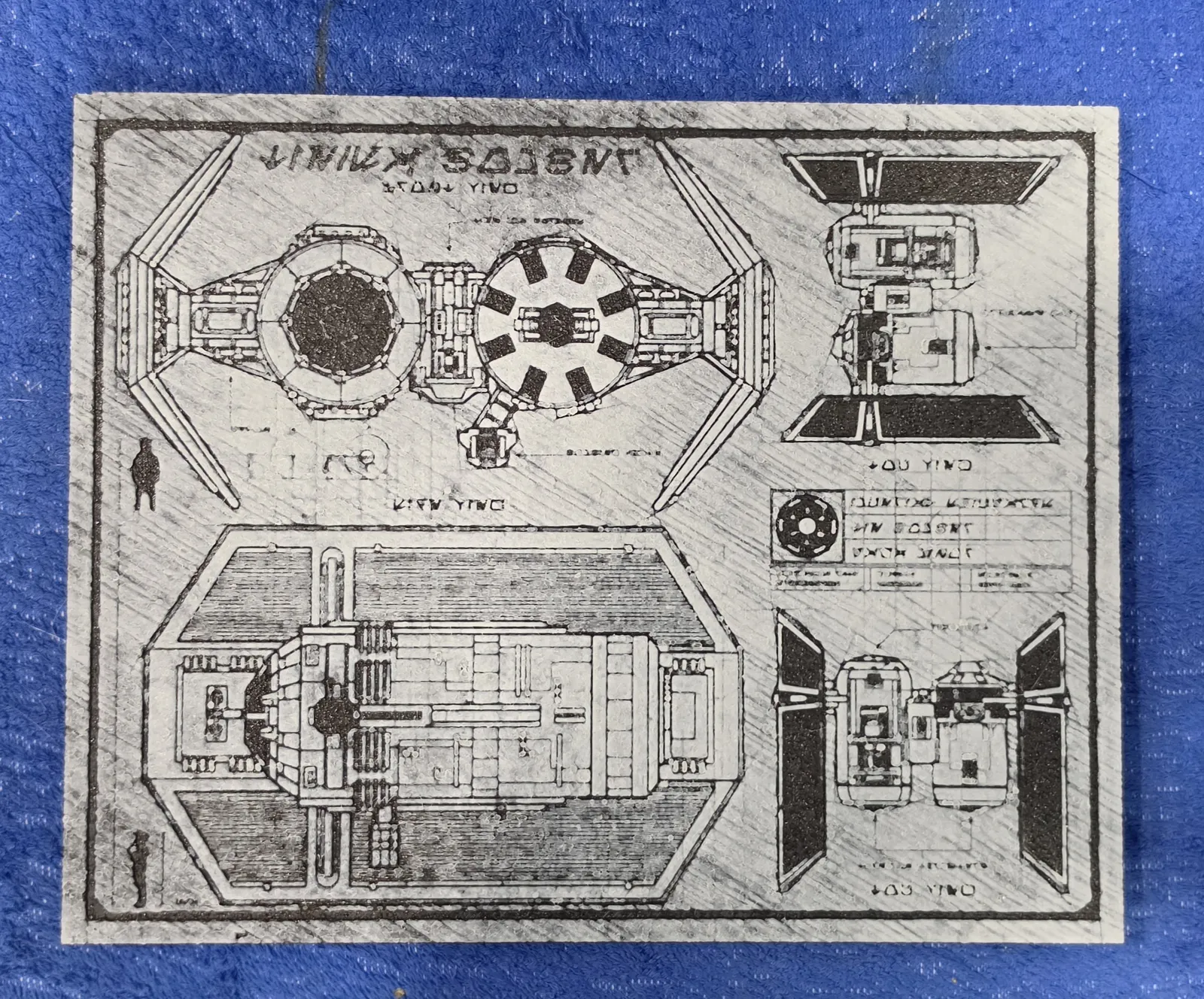 Imperial TIE Bomber Technical Blueprint Wall Art