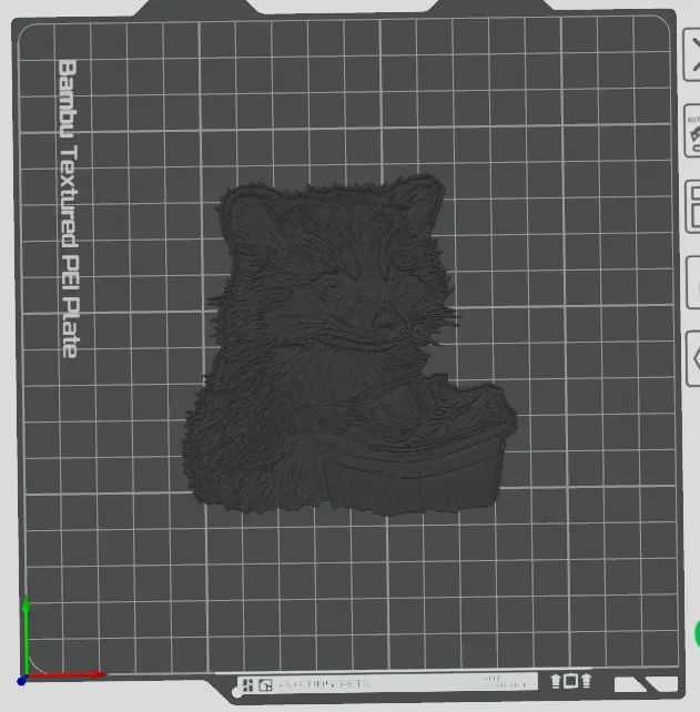 Raccoon in the garbage - Hueforge