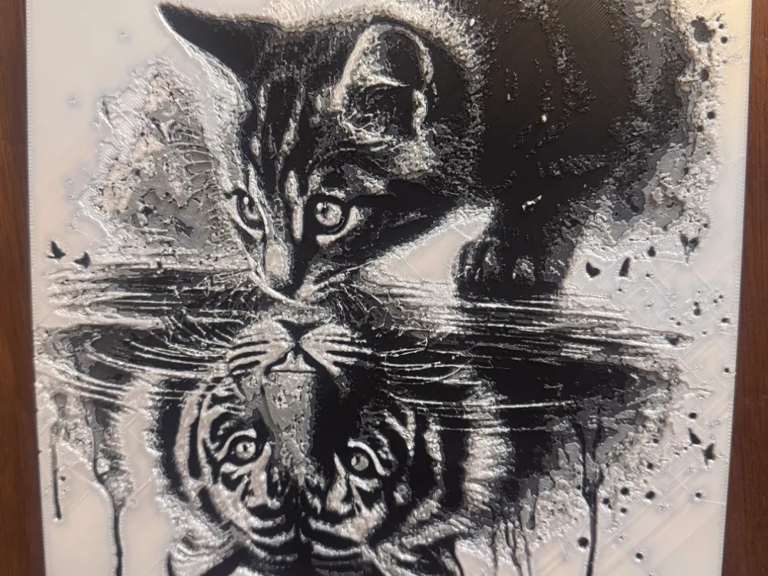 cat reflection tiger