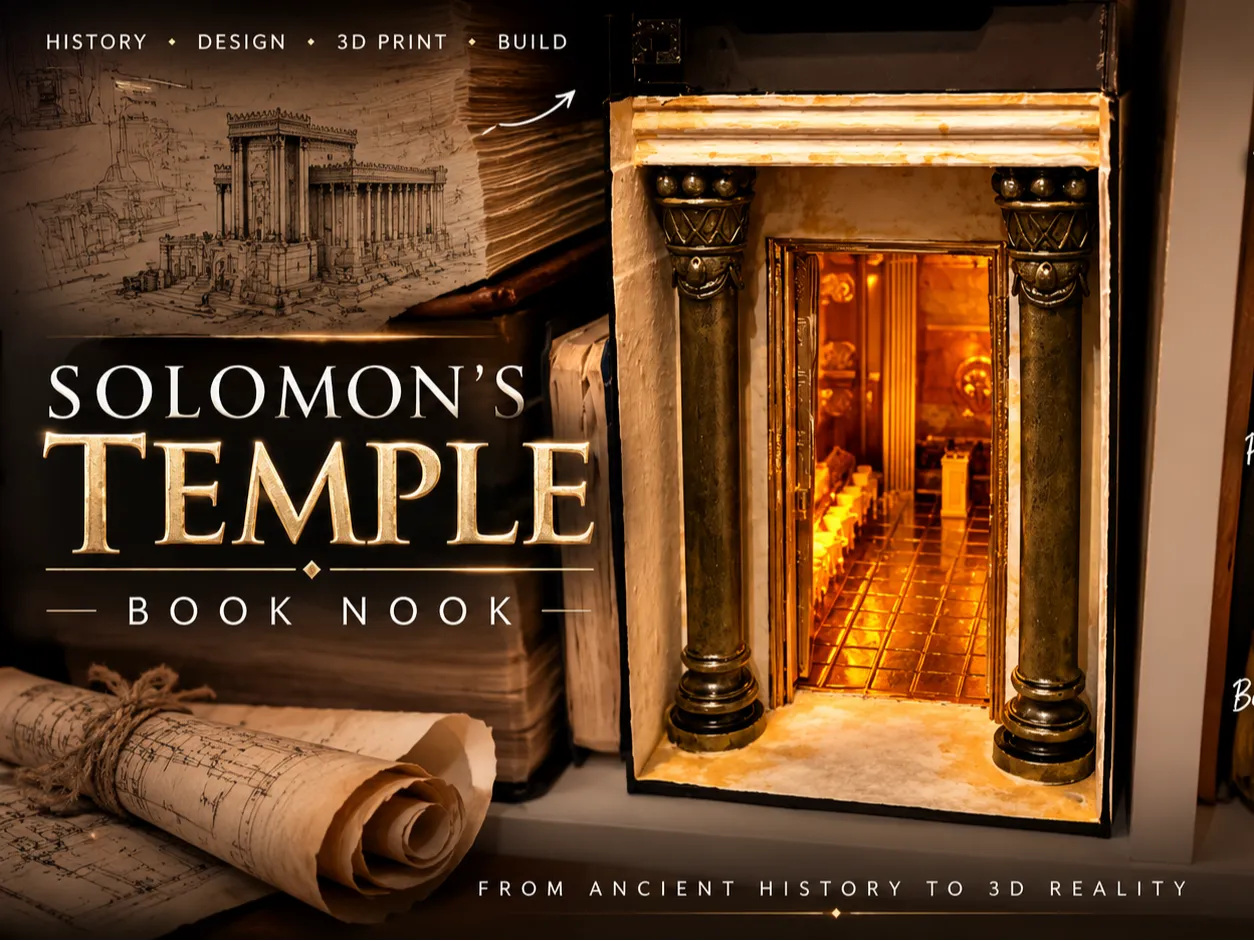 لایت‌باکس و تابلو نوری «Solomon's Temple Book Nook – 3D Printable Model»