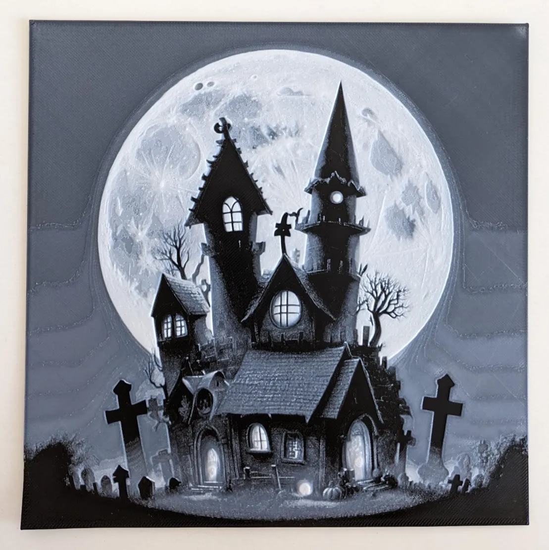 Graveyard Mansion (Filament Painting) - HueForge