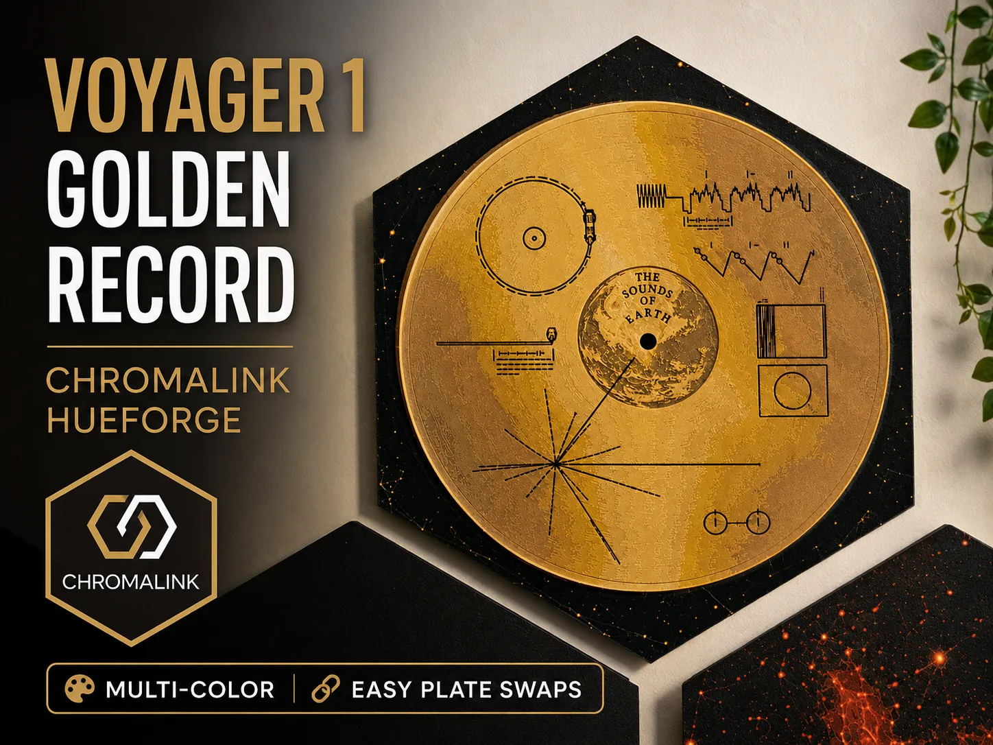 Voyager 1 Golden Record ChromaLink Hueforge