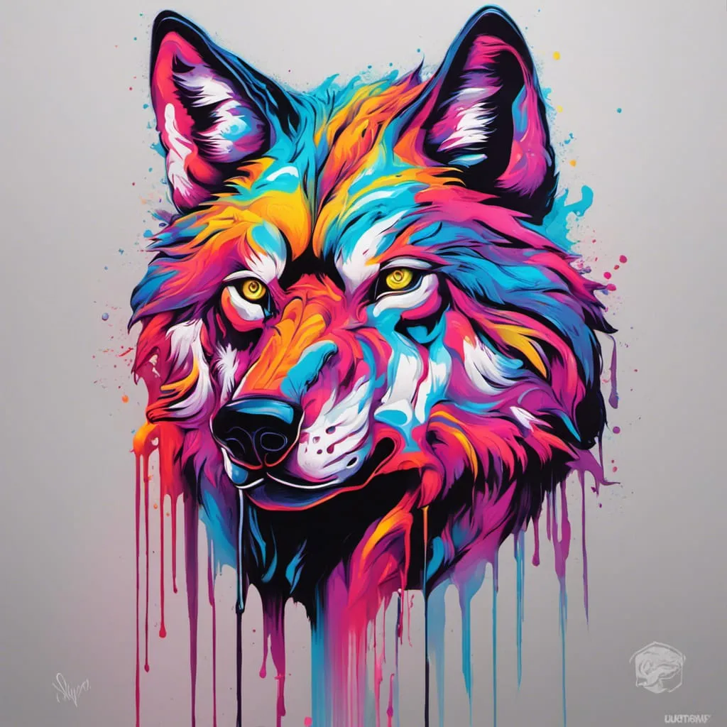 Hueforge Drippy Wolf