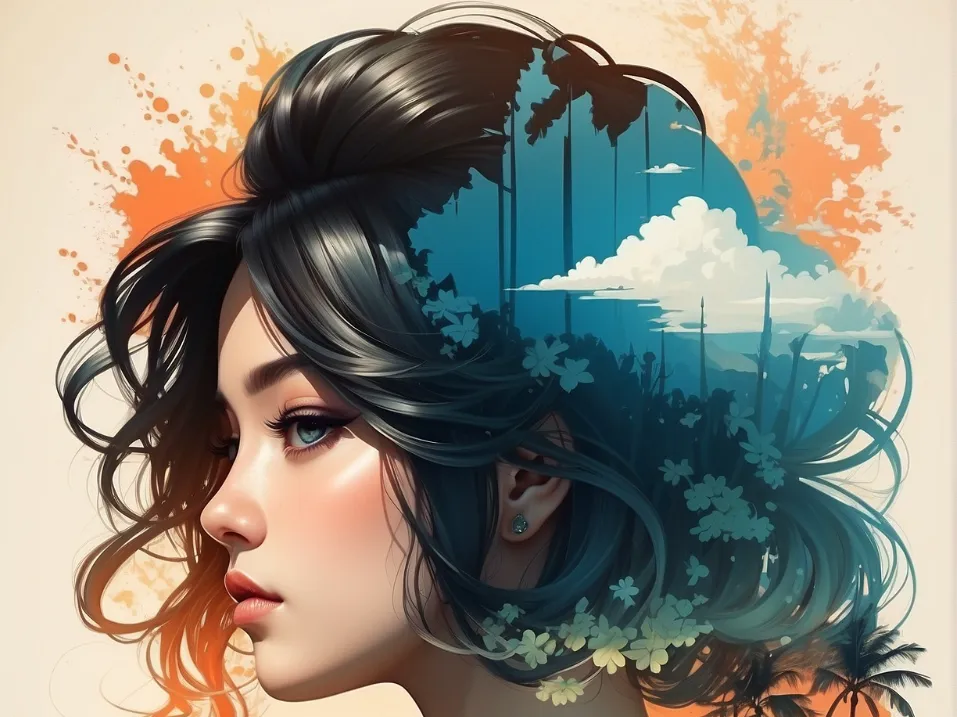 Woman and the ocean poster