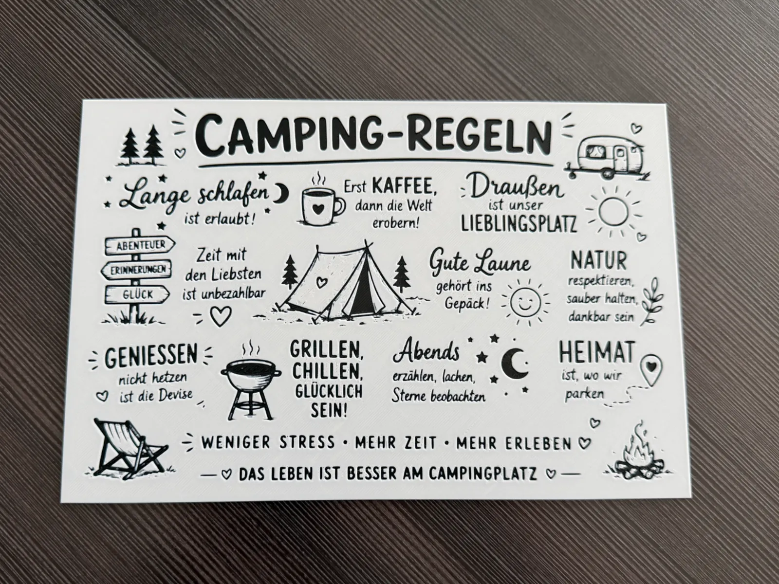 Camping - Regeln Hueforge