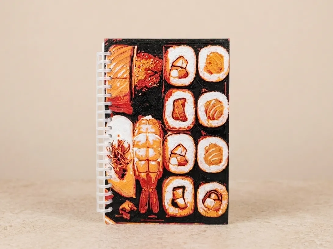 Funny Sushi Takeaway Realistic Food Notebook Cover