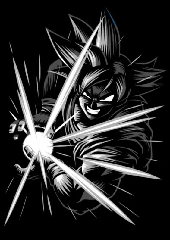 Goku Fighting / Wall Art / Hue Forge/ 2d art /