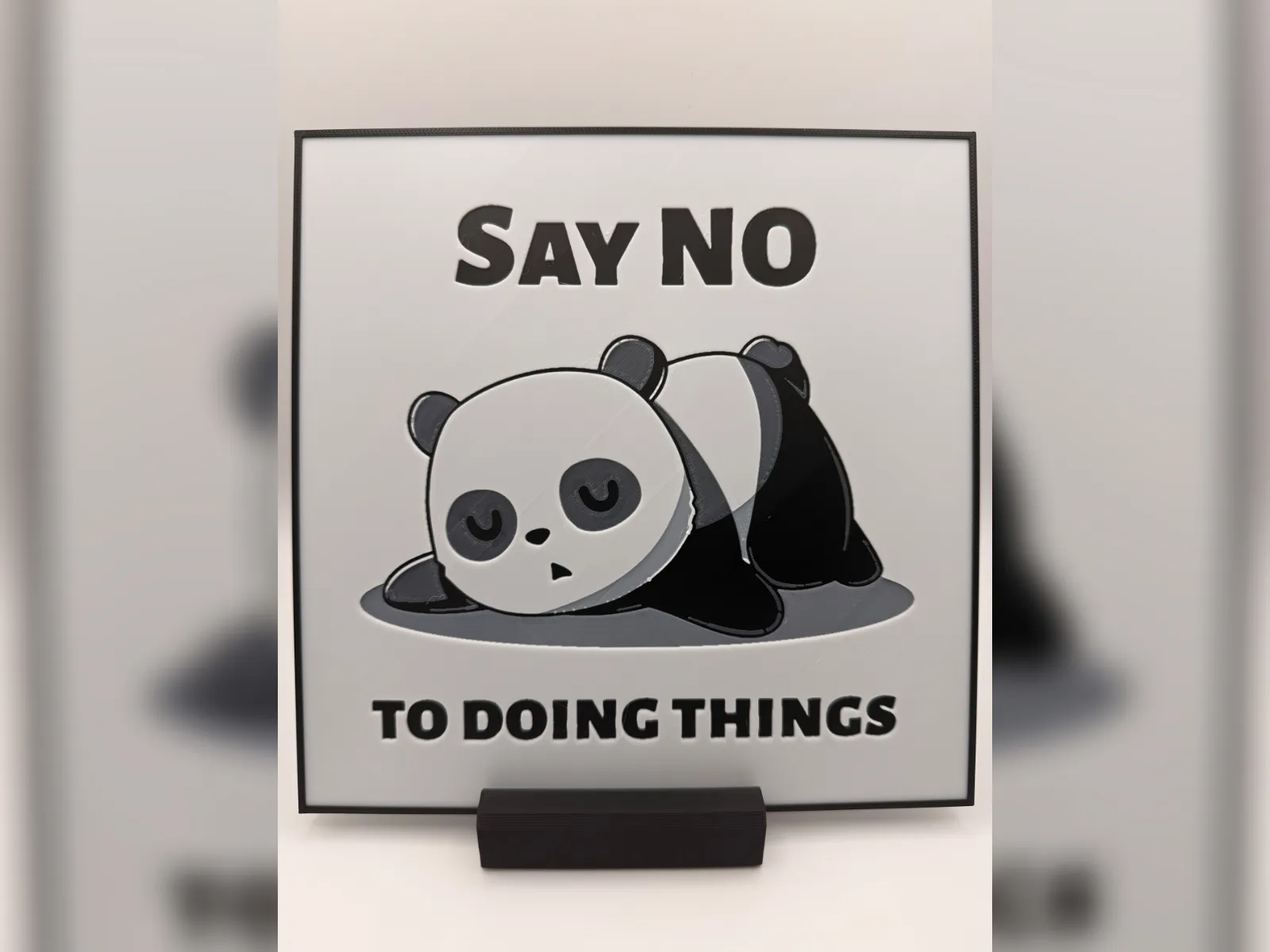 Lazy Panda Say No! HueForge Print