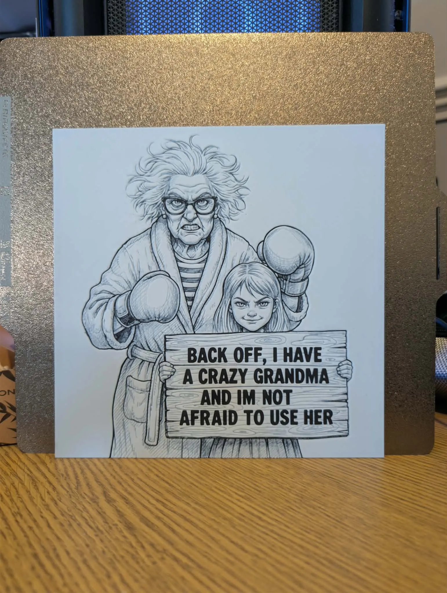 Crazy grandma - hueforge