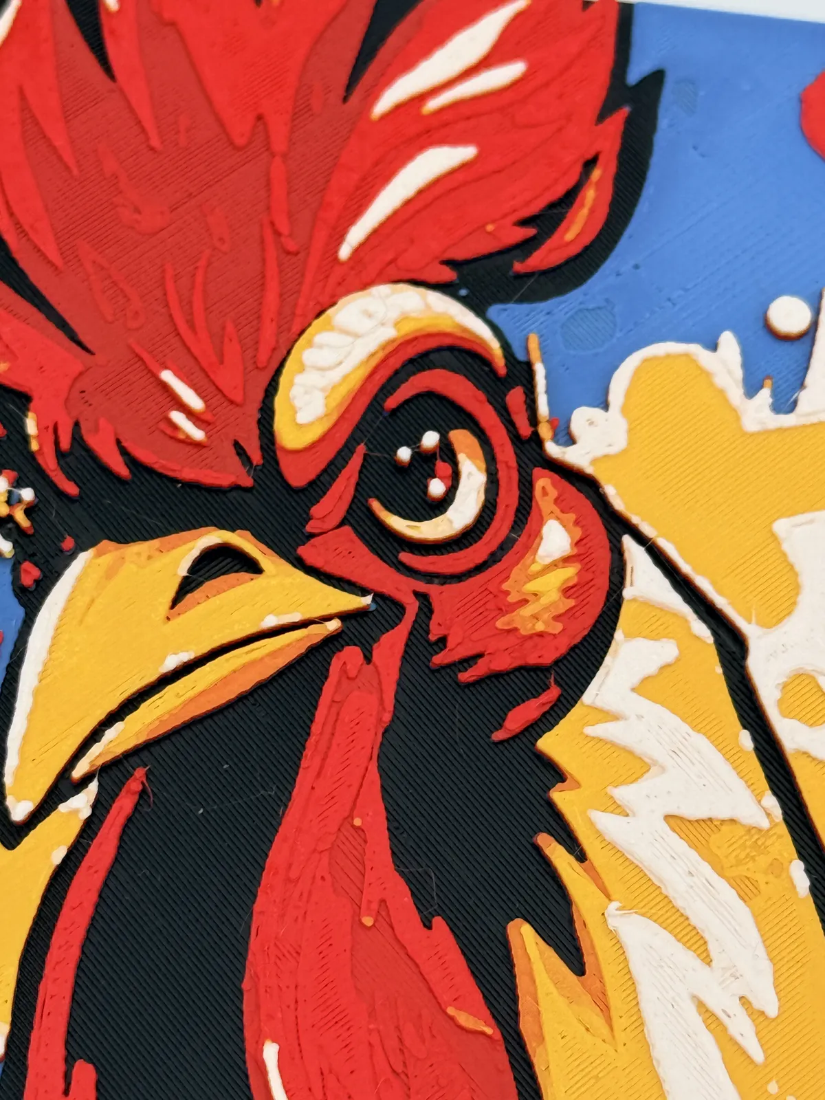 Pop Art Rooster Hueforge