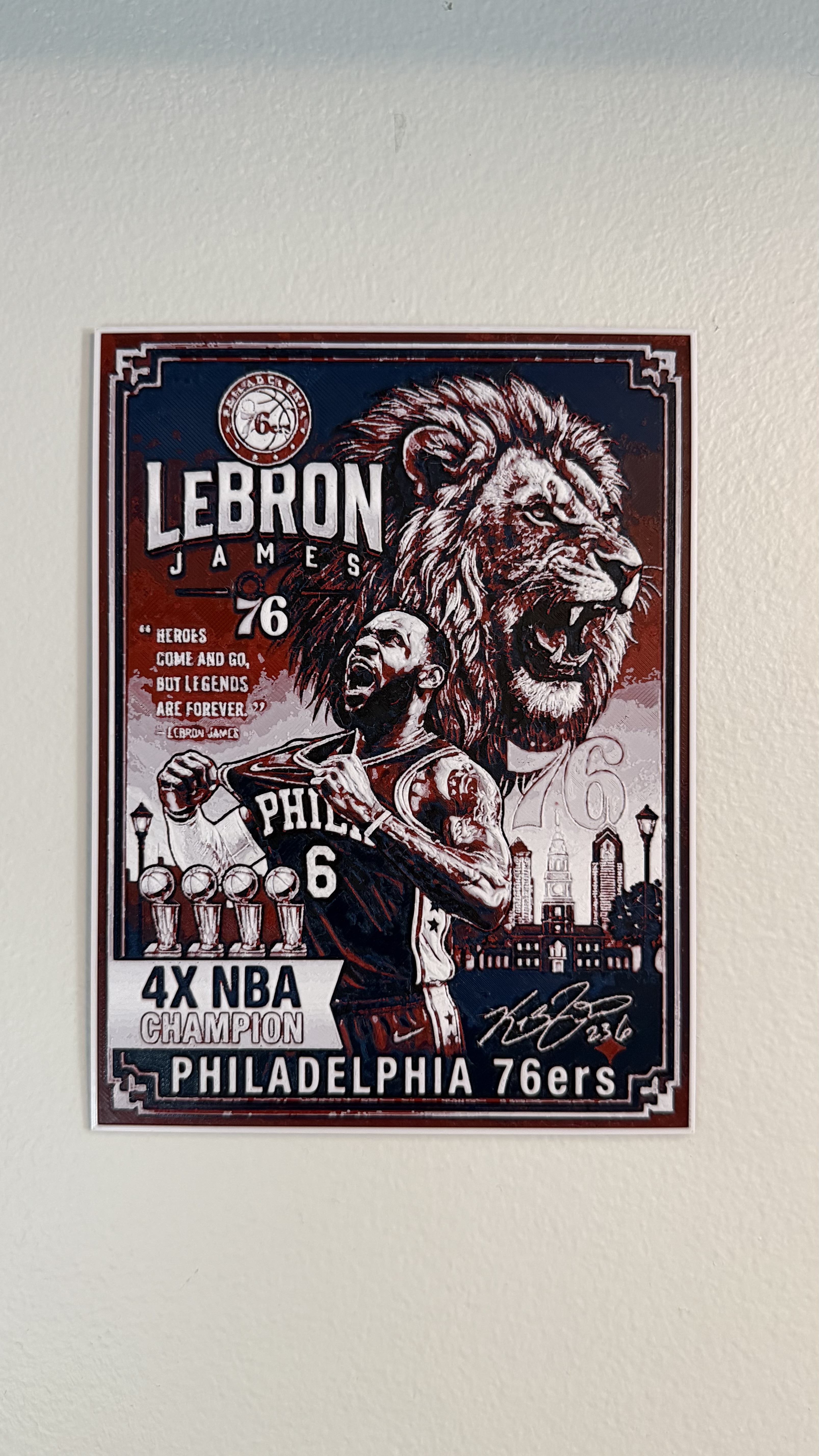 LeBron Philly 76ers NBA Poster Style HueForge