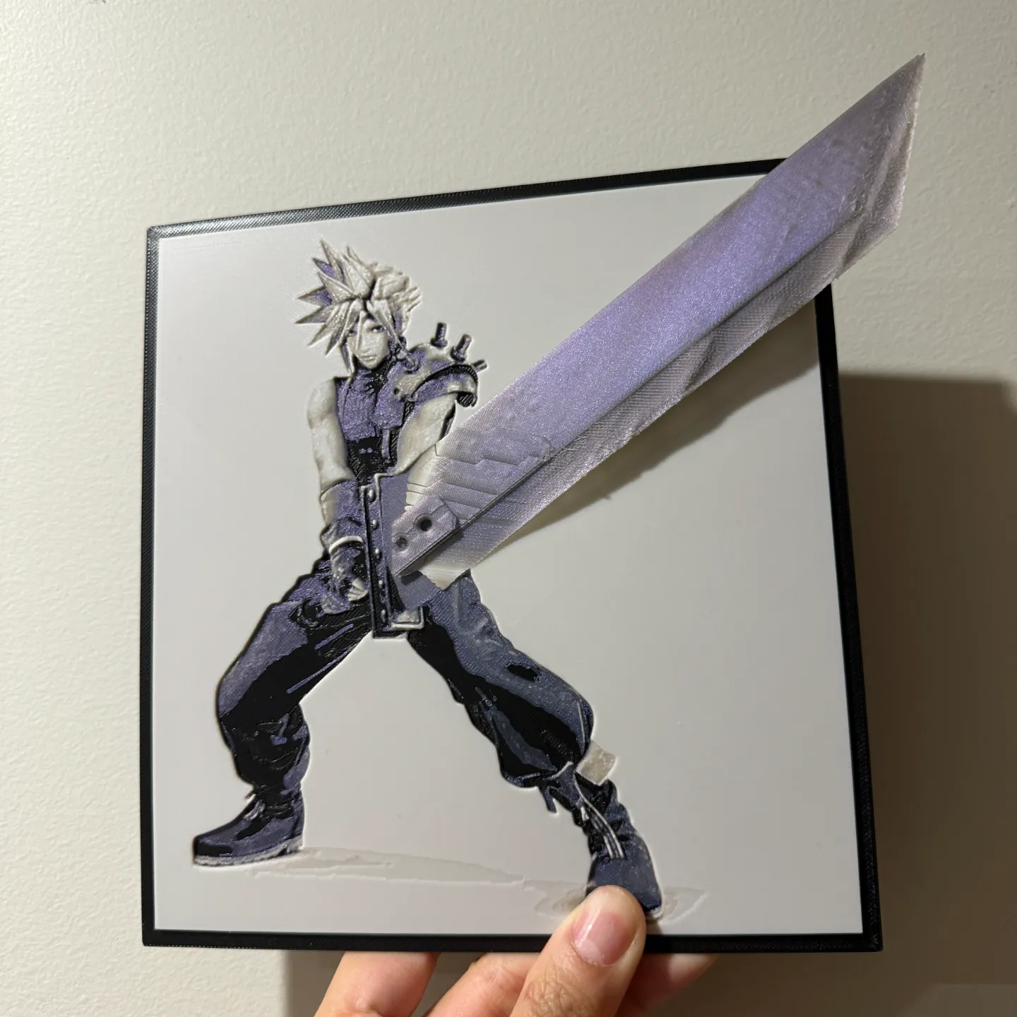 Cloud Strife with Buster Sword Pop Art - Hueforge Hybrid