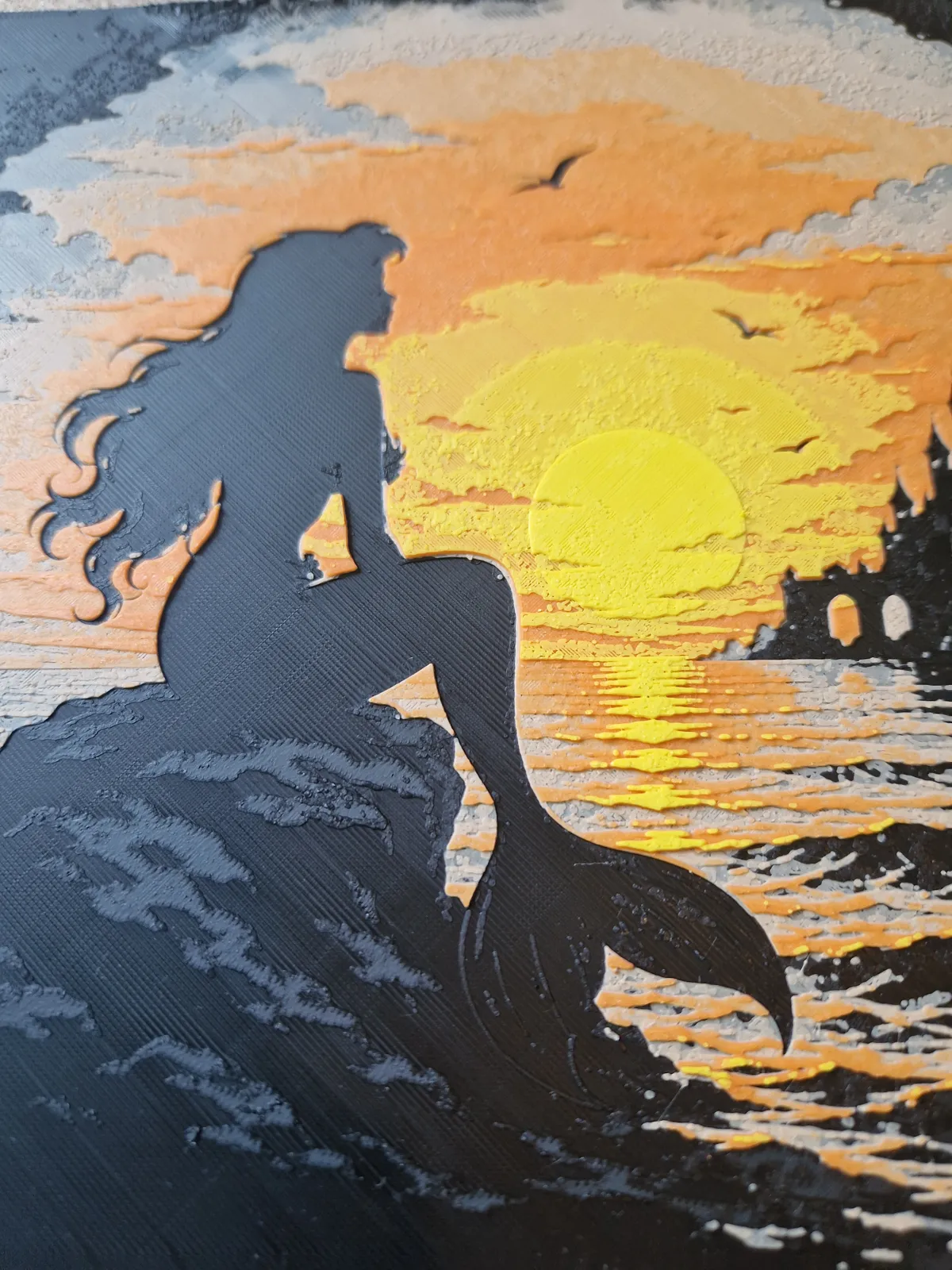 little mermaid silhouette hueforge