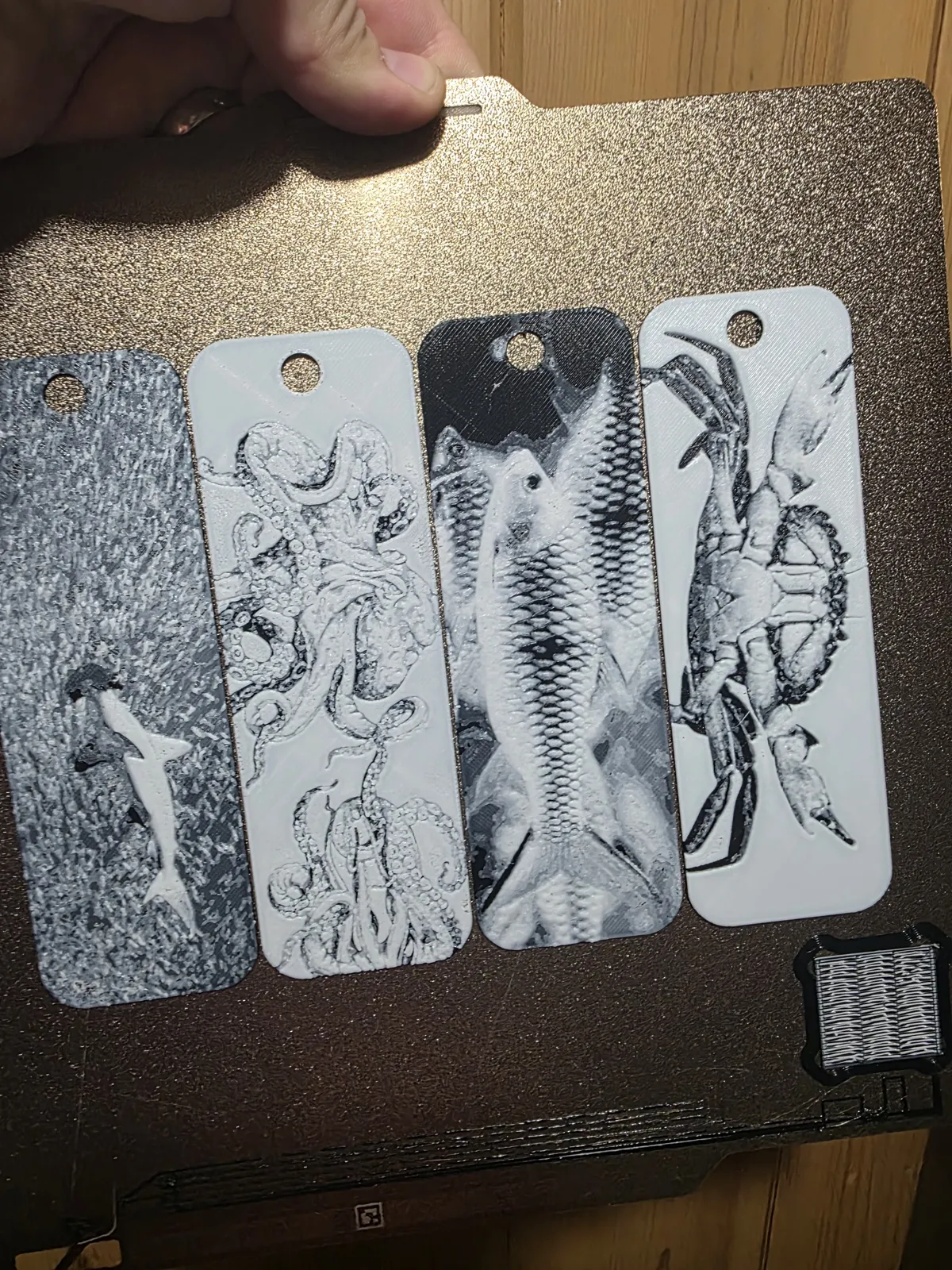 Ocean Creatures Hueforge Bookmark Set of 4