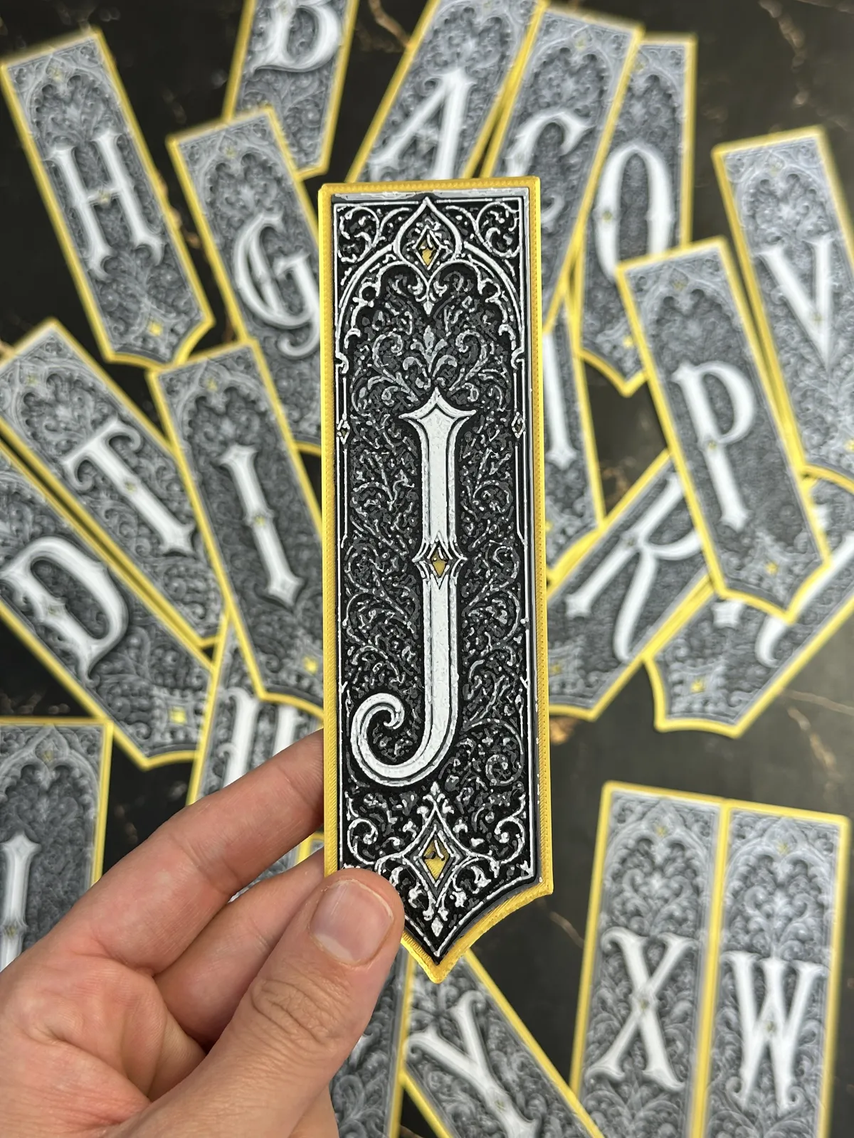 Gothic Letter J Bookmark - HueForge Alphabet