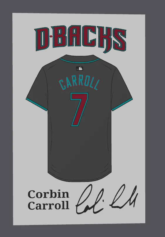 Arizona Diamondbacks Corbin Carrol Jersey display