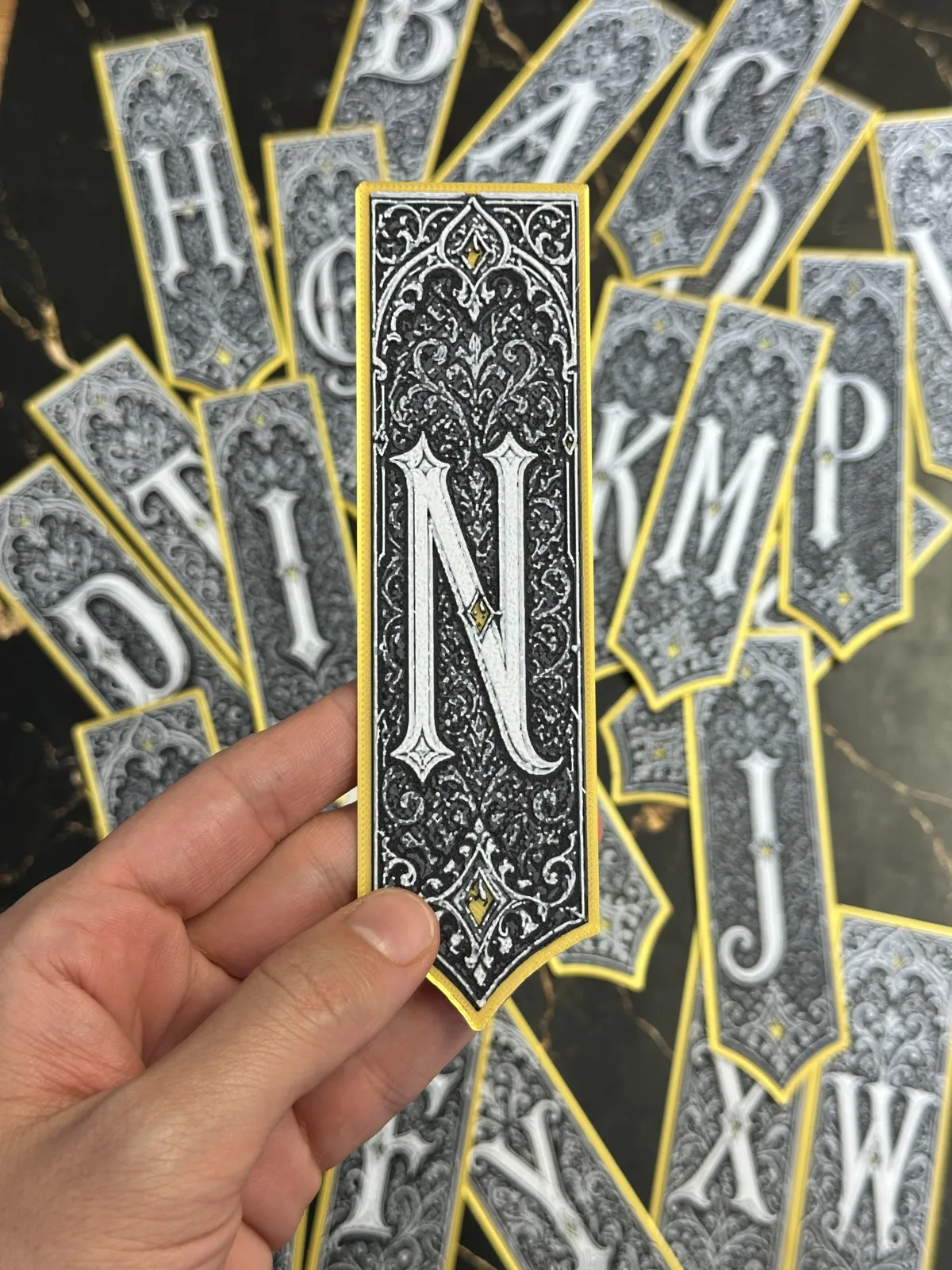 Gothic Letter N Bookmark - HueForge Alphabet