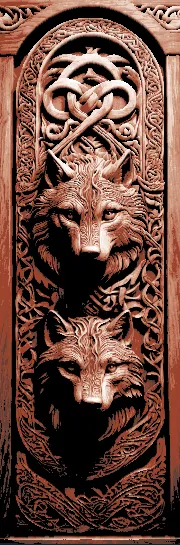 Set of 3 Bookmarks - Viking Nordic Knotwork Carving in wood of Wolves