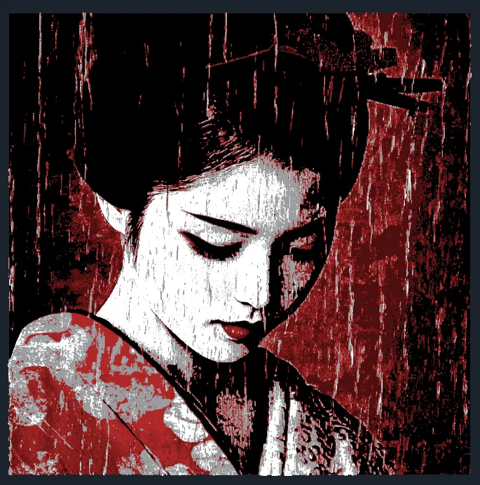 Geisha in Rain