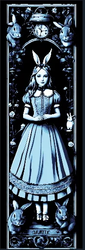 Set of 3 Bookmarks - The weird world of Alice in Wonderland tapestry style