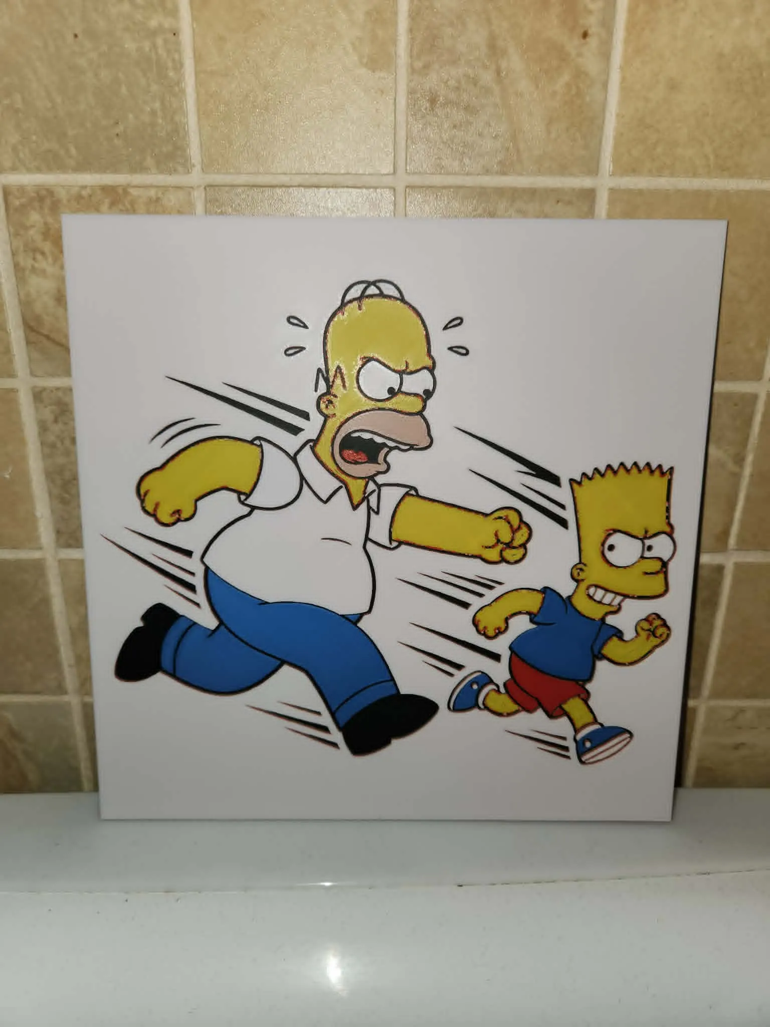 Hueforge - Homer chase Bart Simpsons