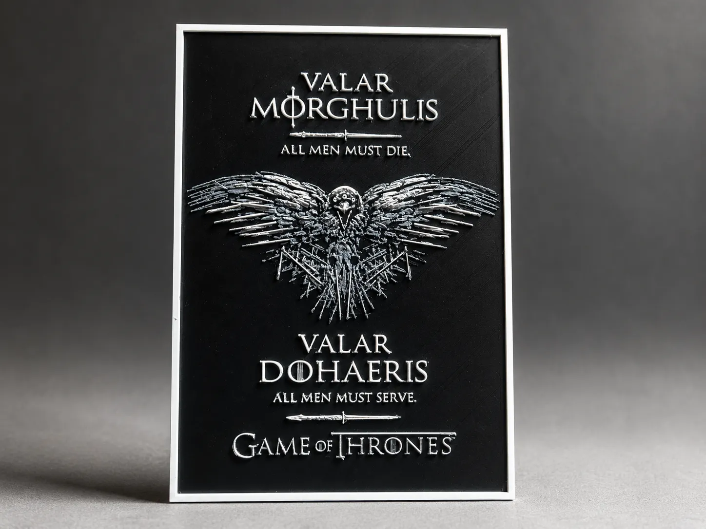 Valar Morghulis Raven - Game of Thrones HueForge