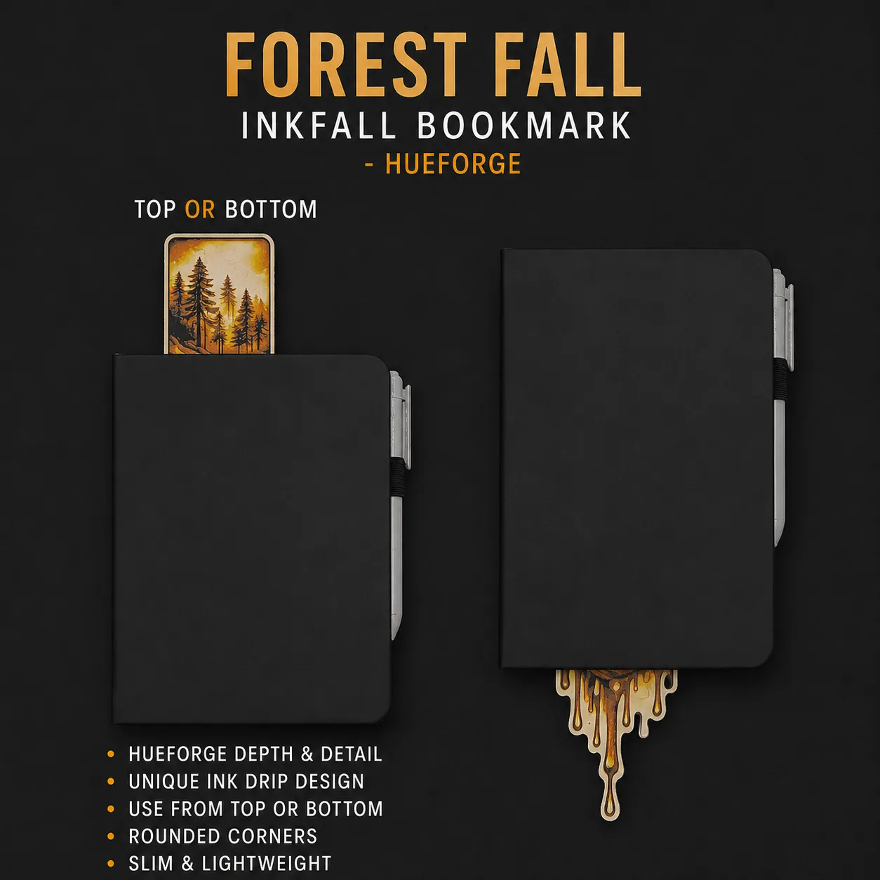 Forest Fall Inkfall Bookmark - Hueforge