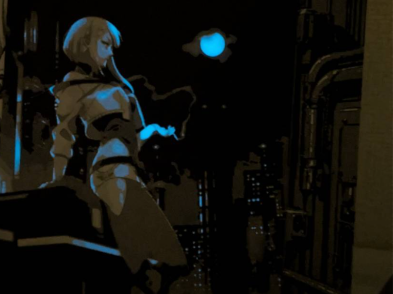 Lucy from Edgerunners with a Glow-in-the-Dark