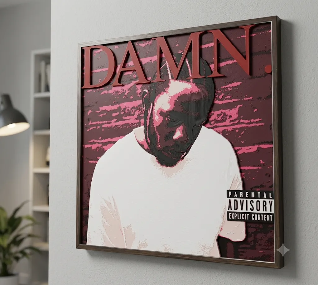 Damn. Kendrick Lamar Hueforge Album Poster