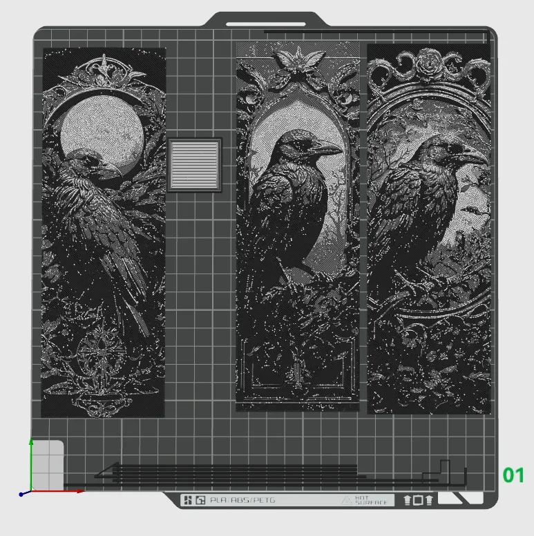 Carvings Raven and the Midnight Moon - 3 Bookmarks