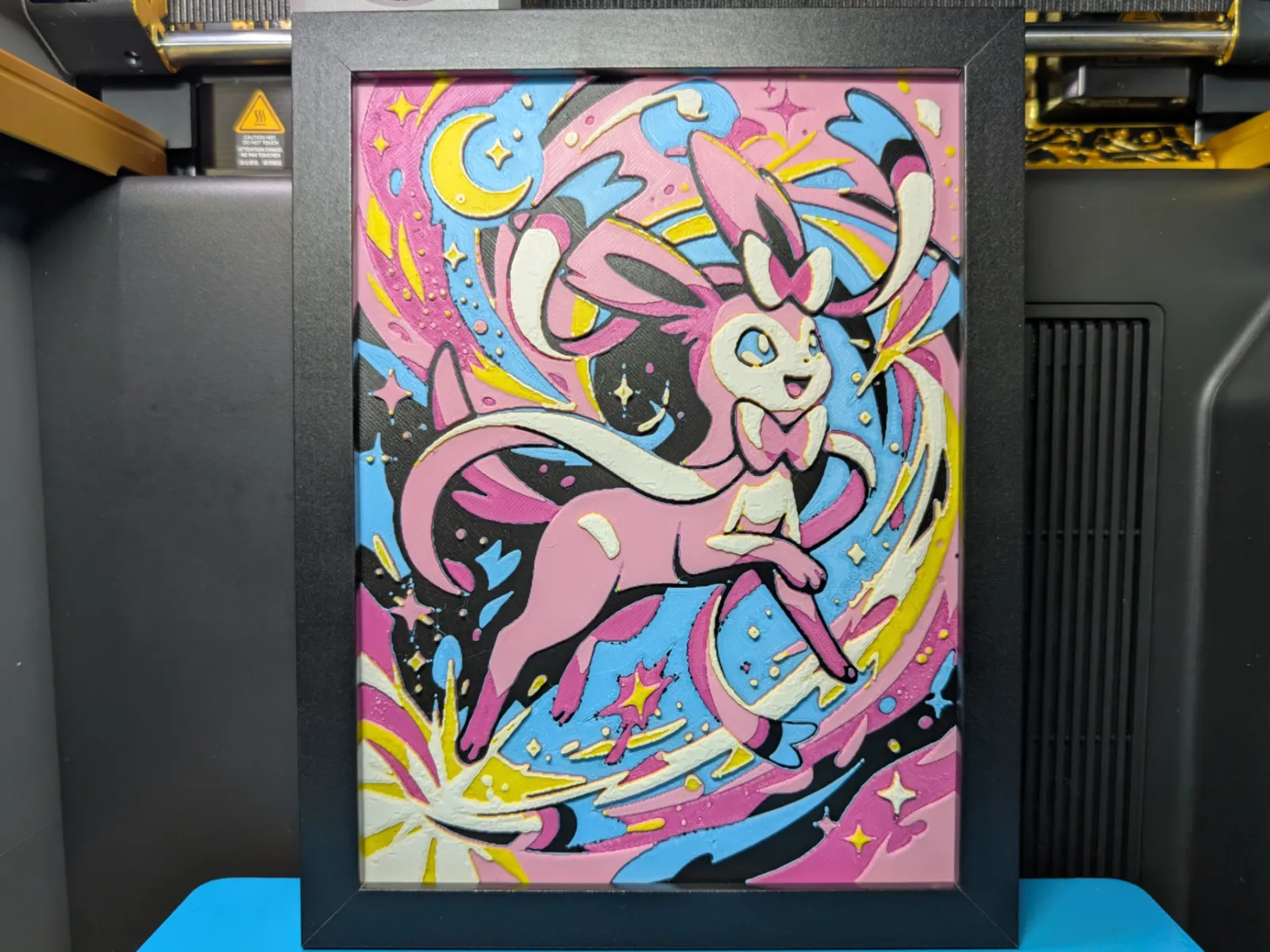 Sylveon Pokemon Hueforge 6x8 3D Multicolor Decor