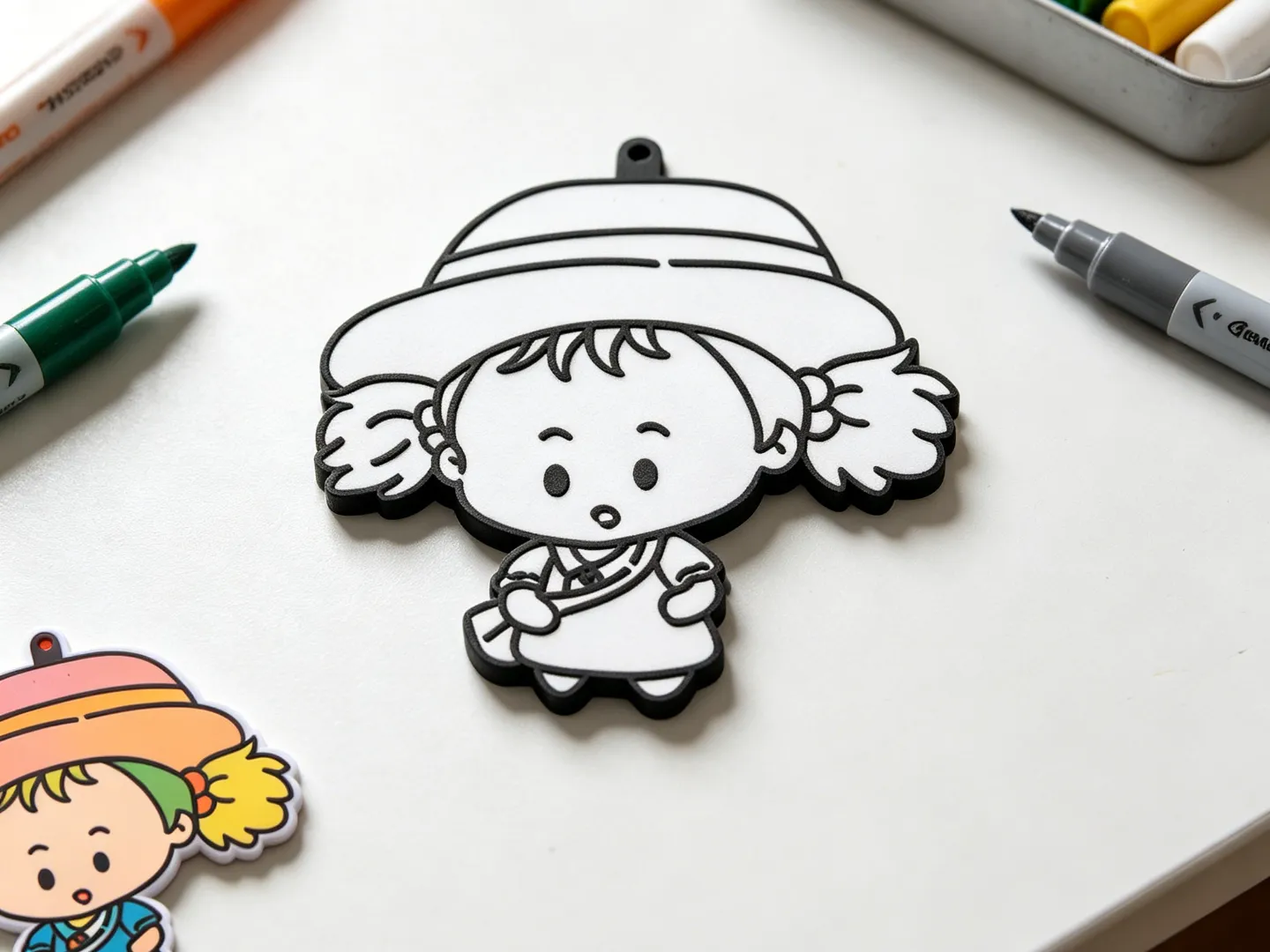 小梅涂色画挂件-DIY涂鸦填色手工卡-儿童涂色画画玩具