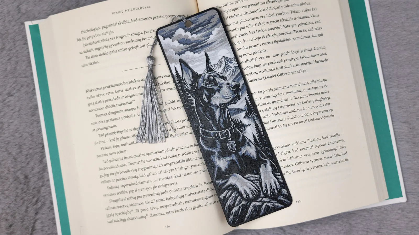 Doberman Mountain Sunset HueForge Bookmark